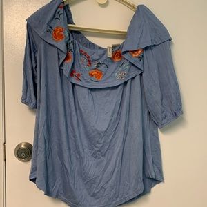 Simply irresistible 1X embroidered top